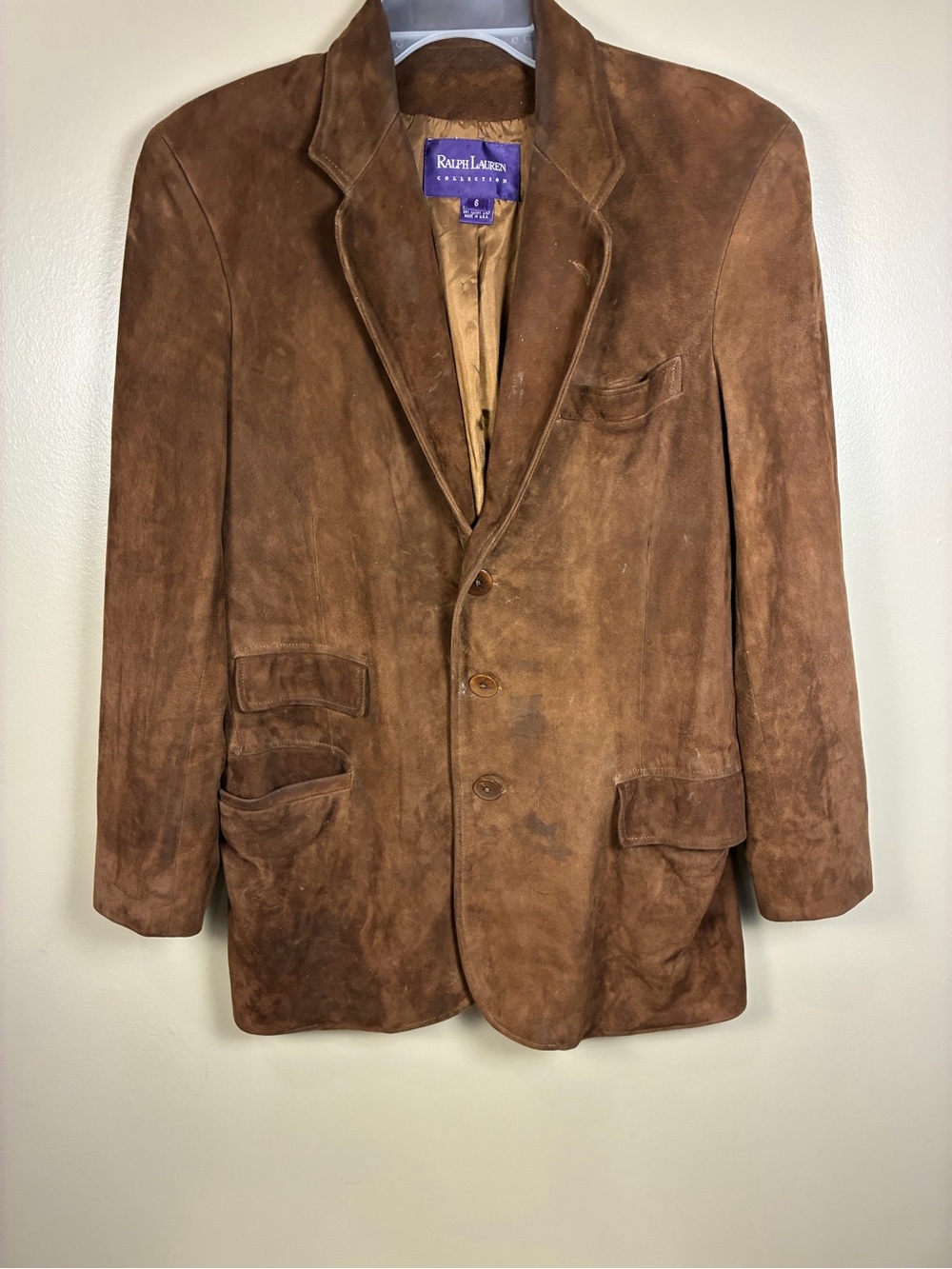 Ralph Lauren VTG Purple Label Collection 100% Suede Blazer Jacket - Picture 1 of 15